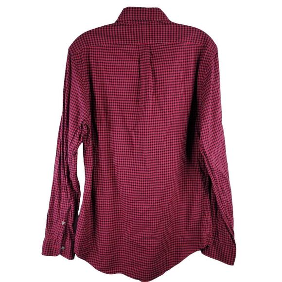 Polo Ralph Lauren Shirt Men's Medium Red Buffalo Plaid Slim LS Button Up Flannel - Picture 3 of 7